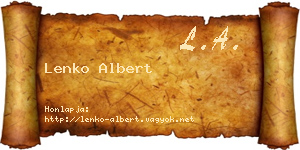 Lenko Albert névjegykártya